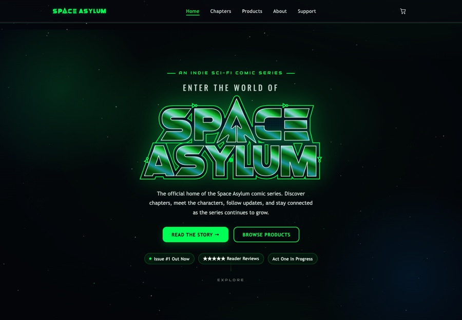 Space Asylum: a website built by Lumenta Digital